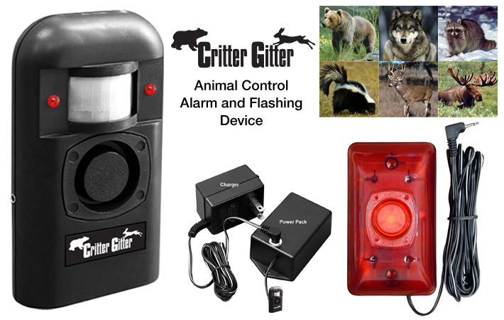 Amtek Critter Gitter Animal Repellers & Accessories from $9.95. Domestic &  Wildlife Control. Bear Alarm - Bear deterrent. Takes both Heat & Motion  Combined to trigger the device.